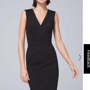 NWOT WHBM black back zip dress with front slit